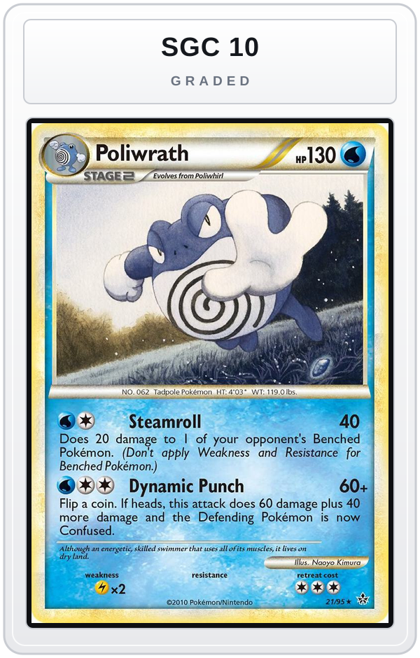 Graded - Poliwrath — SGC 10 graded overlay