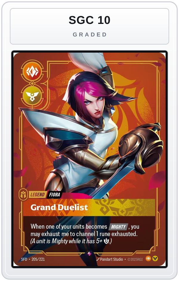 Graded - Fiora - Grand Duelist — SGC 10 graded overlay