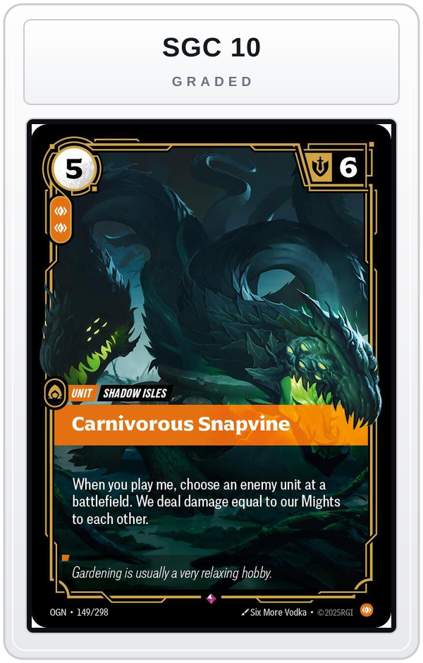 Graded - Carnivorous Snapvine — SGC 10 graded overlay