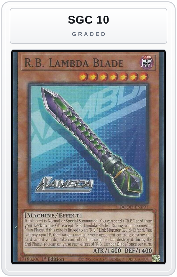 Graded - R.B. Lambda Blade — SGC 10 graded overlay