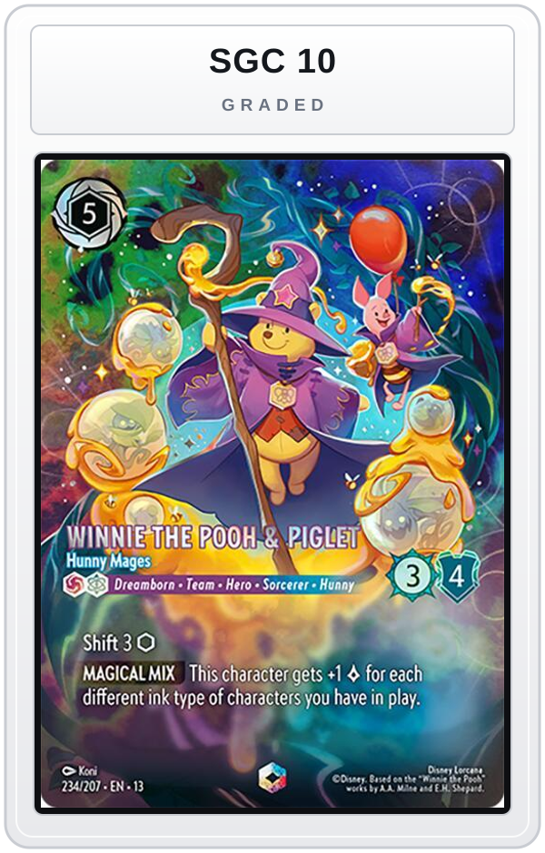 Graded - Winnie the Pooh & Piglet - Hunny Mages (Enchanted) — SGC 10 graded overlay