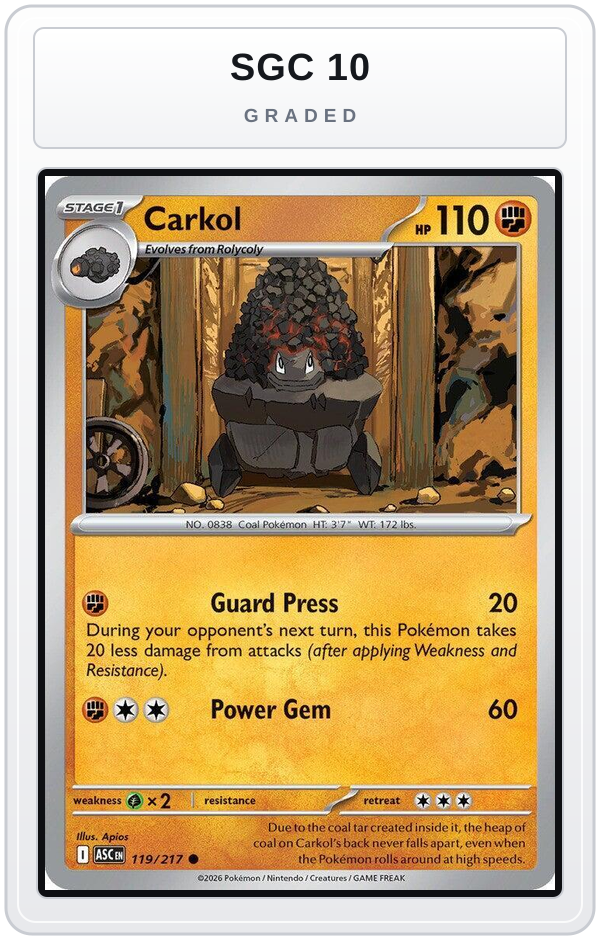 Graded - Carkol — SGC 10 graded overlay