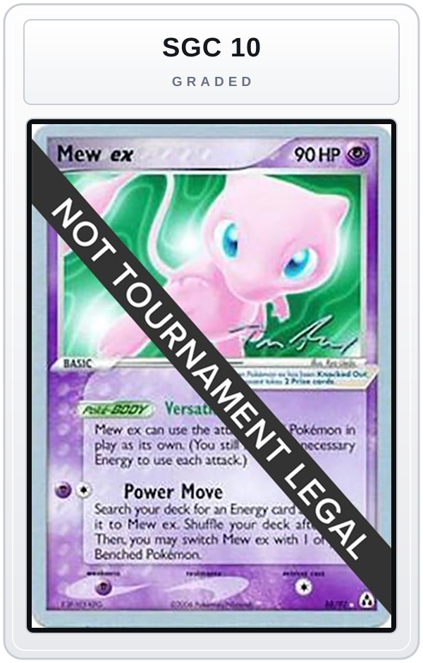 Graded - Mew ex - 2007 (Tom Roos) — SGC 10 graded overlay