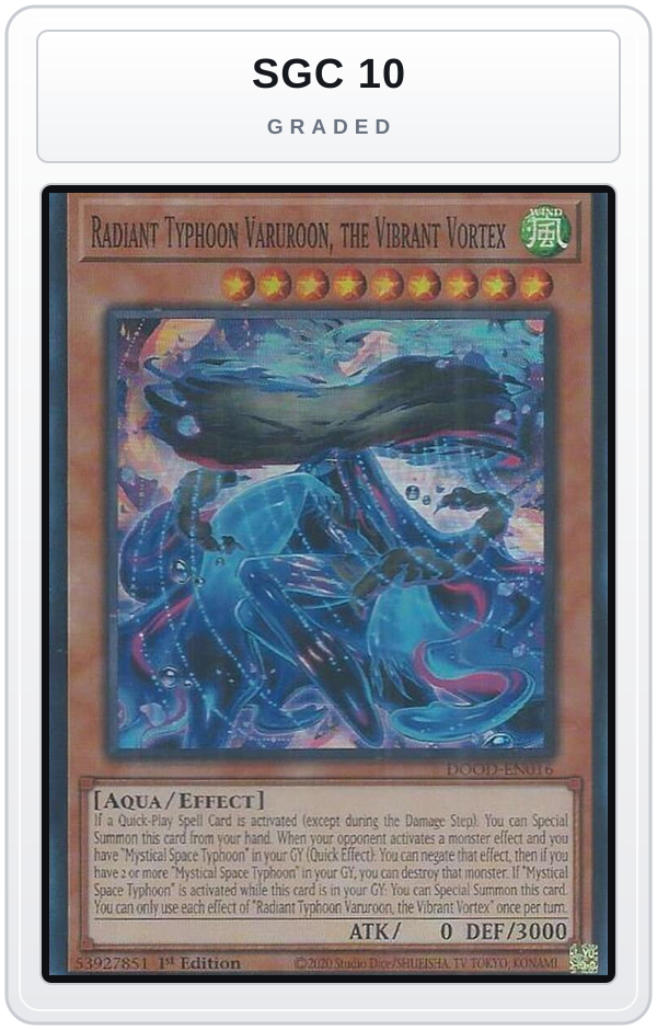 Graded - Radiant Typhoon Varuroon, the Vibrant Vortex — SGC 10 graded overlay