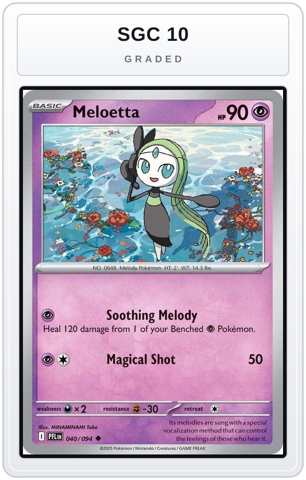 Graded - Meloetta — SGC 10 graded overlay