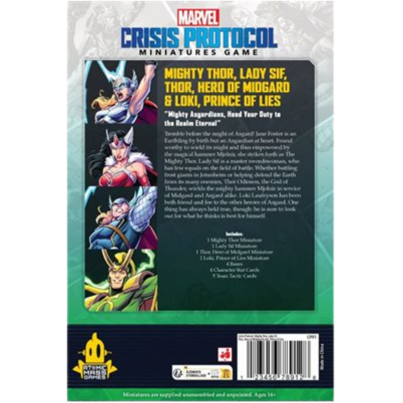 Marvel: Crisis Protocol: Mighty Thor, Lady Sif, Thor, Loki - Character Pack