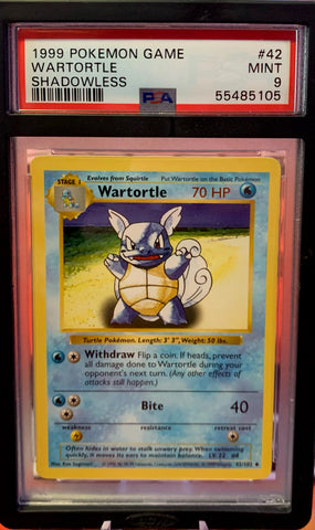 Wartortle Base Set Shadowless - PSA 9