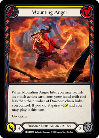 Mounting Anger (Yellow) [UPR055] (Uprising)  Rainbow Foil